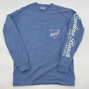 CAROLINA BEACH Women’s S Back Graphic Comfort Colors North Carolina Long Sleeve